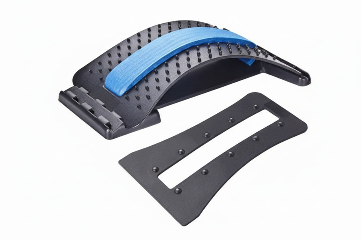 Multi-Level Back Stretcher Posture Corrector Device for Back Pain Relief with Back Support Mate Magic Back Stretching Massage (Blue)
