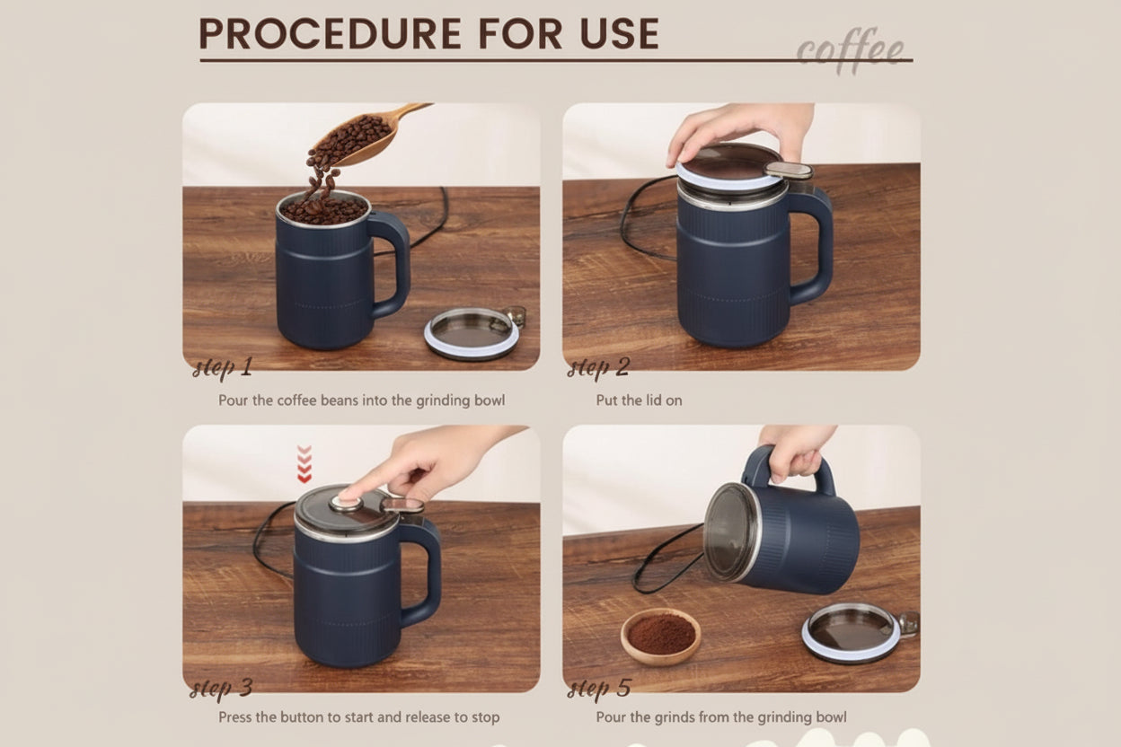 Stainless Steel Herbs Spices Nuts Grain Coffee Grinder for Home