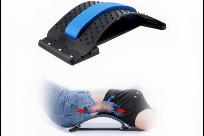 Multi-Level Back Stretcher Posture Corrector Device for Back Pain Relief with Back Support Mate Magic Back Stretching Massage (Blue)